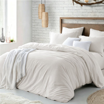 Hotel Soft Microfiber Duvet Cover Set-2000TC Quilt Cover Set & Pillowcases -1 Donna Cover Zipper Closure & 1 x Pillowcases-Breathable Bedding - Wrinkle, Fade, Stain Resistant(Raw white,Super King)