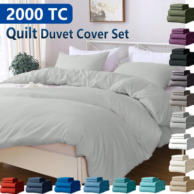 Hotel Soft Microfiber Duvet Cover Set-2000TC Quilt Cover Set & Pillowcases -1 Donna Cover Zipper Closure & 1 x Pillowcases-Breathable Bedding - Wrinkle, Fade, Stain Resistant(Silver-gray,Single)