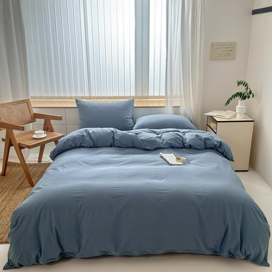 Hotel Soft Microfiber Duvet Cover Set-2000TC Quilt Cover Set & Pillowcases -1 Donna Cover Zipper Closure & 1 x Pillowcases-Breathable Bedding - Wrinkle, Fade, Stain Resistant(Ocean,Super King)
