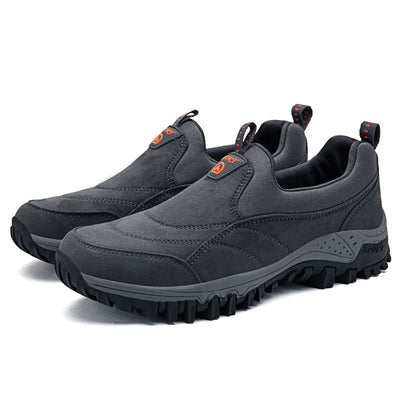 Luo Baoli Men Hiking Shoes Slip On Rubber Sole Grey 39