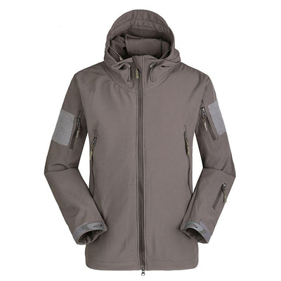 ESDY Men Softshell Jacket Outdoor Fleece Training Coat Grey XXL