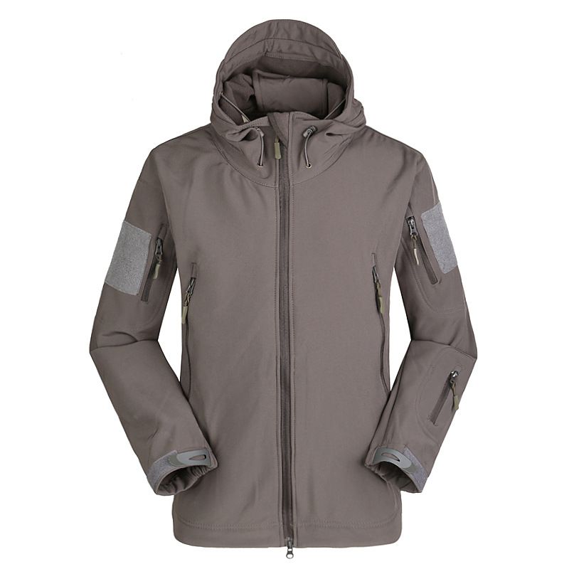 ESDY Men Softshell Jacket Outdoor Fleece Training Coat Grey XXL