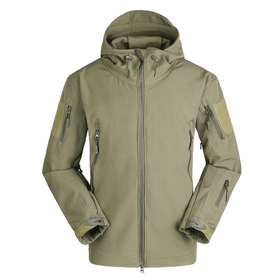 ESDY Men Softshell Jacket Outdoor Fleece Training Coat Green XXL