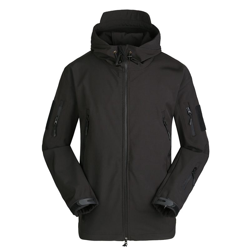 ESDY Men Softshell Jacket Outdoor Fleece Training Coat Black XXL