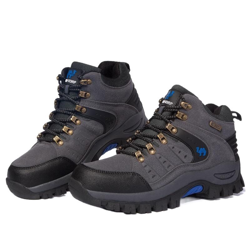 QIFENG Men Women Hiking Shoes High Top Breathable Dark green 46
