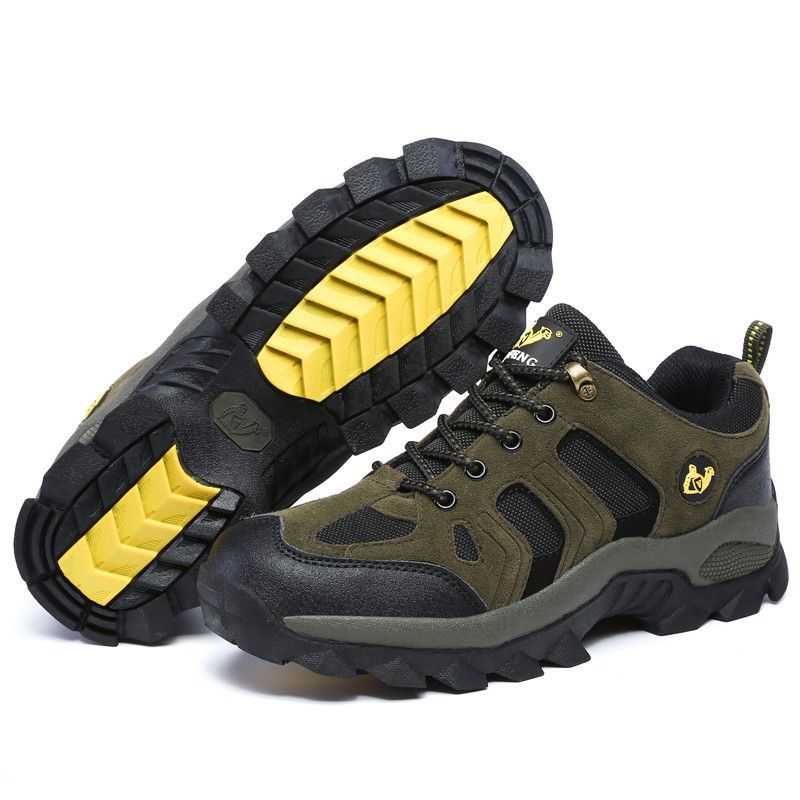 Qifeng Men Women Hiking Shoes Outdoor Sneakers green with cotton 46