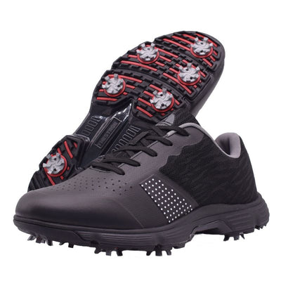 THESTRON Men Golf Shoes Waterproof Casual Black 8.5