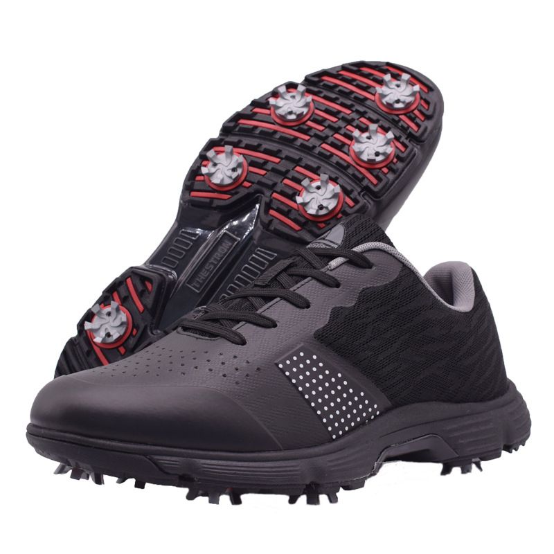 THESTRON Men Golf Shoes Waterproof Casual Black 8.5