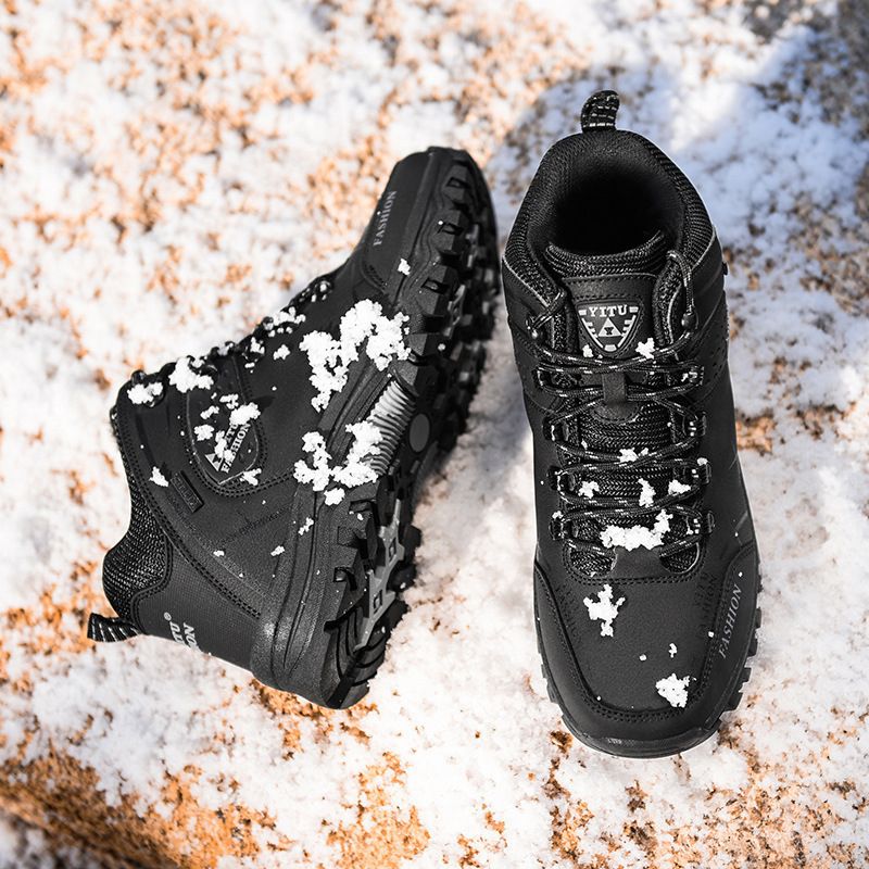 Men High Top Hiking Shoes Winter Warm Size 47 8528 Black 40