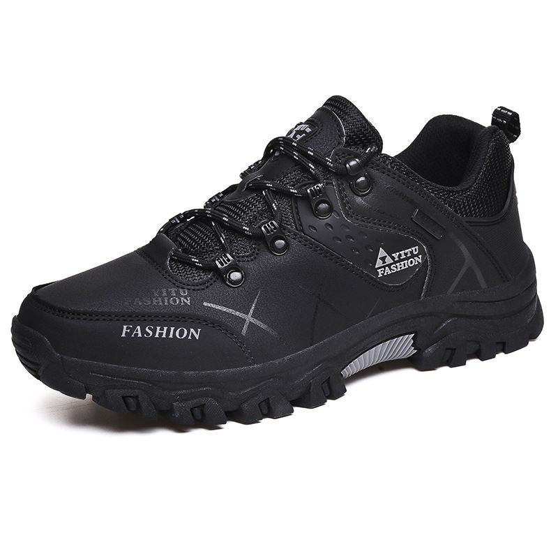 QIFENG Men Hiking Shoes Outdoor Trekking Sneakers Black 44