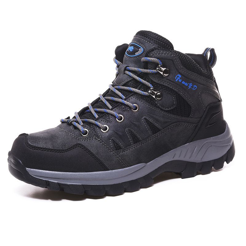 Men Hiking Shoes Minsi Xiusi Mid Top Anti Slip WN-9903-1 Gray 46