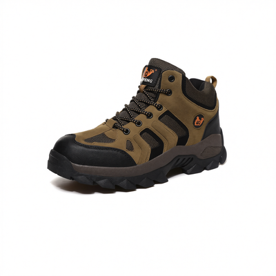 QIFENG Mens High Top Hiking Shoes Anti Slip Rubber Sole Brown 39