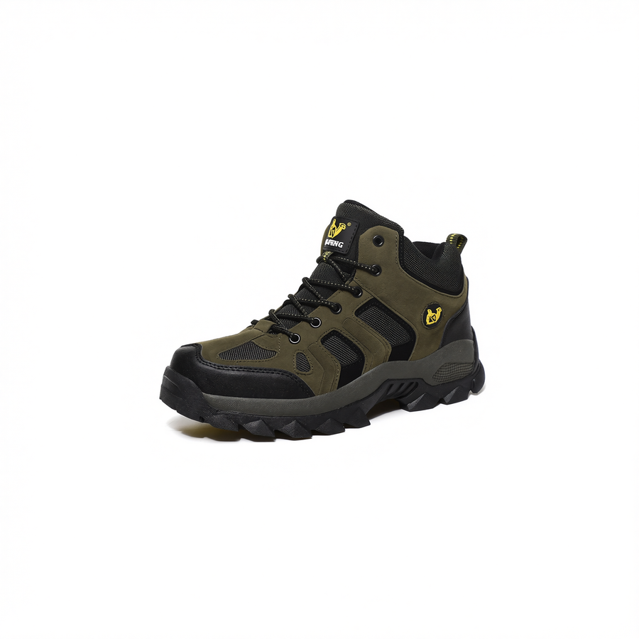 QIFENG Mens High Top Hiking Shoes Anti Slip Rubber Sole Army Green 47