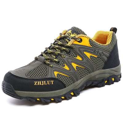 Qifeng Men Women Outdoor Breathable Hiking Shoes Army Green 43