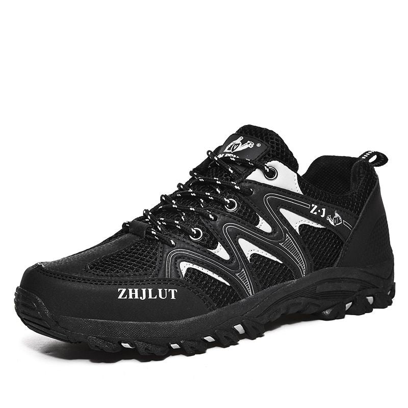 Qifeng Men Women Outdoor Breathable Hiking Shoes Black 43