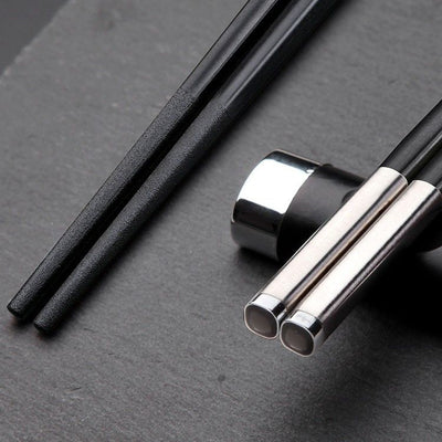 Chuangjian Alloy Chopsticks Laser Logo YB08 Black