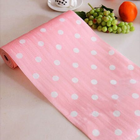 Cabinet Liner Rabbit Floral Waterproof Drawer Mat Pink White Wave Dot