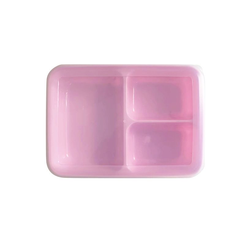 Le Kedo PP Rectangular 3 Compartment Microwave Lunch Box Type B 8032 (pink)