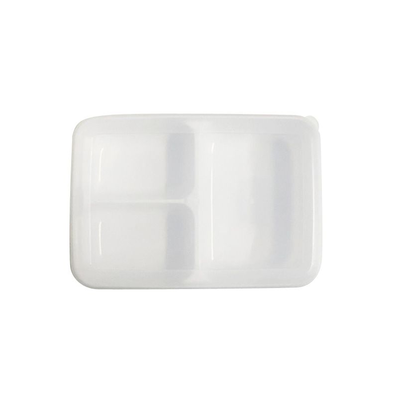 Le Kedo PP Rectangular 3 Compartment Microwave Lunch Box Type B 8032 (white)