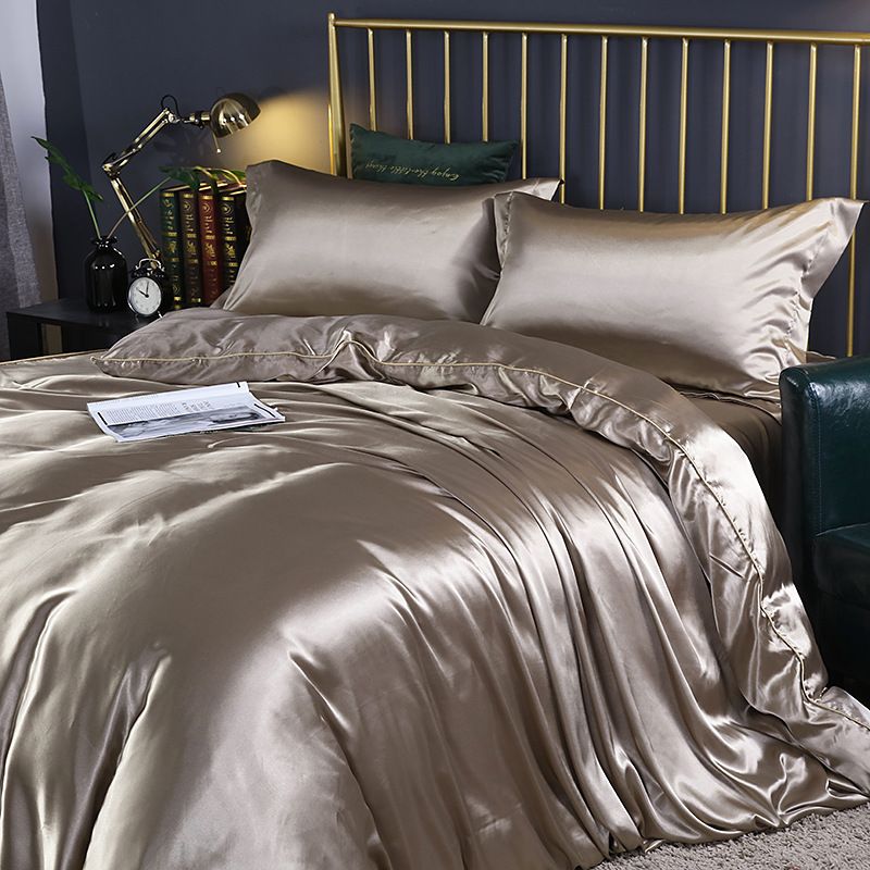 Shurui Silk Four Piece Set 150x200cm 1.8 m bed hat [quilt cover 220x 240cm]