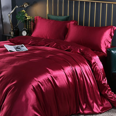 Shurui Silk Four Piece Set 150x200cm 1.8 m bed hat [quilt cover 220x 240cm]