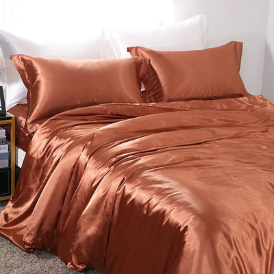Shurui Silk Four Piece Set 150x200cm 1.8 m bed hat [quilt cover 200x 230cm]