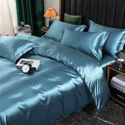 Shurui Silk Four Piece Set 150x200cm 1.8 m bed hat [quilt cover 200x 230cm]