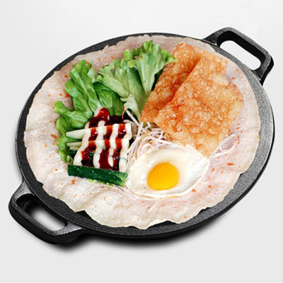 Cast Iron Pancake Pan 28cm Uncoated 32cm single pot (send hemp rope)