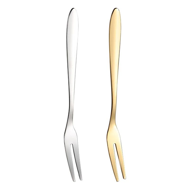 Sanrui Stainless Steel Two Prong Fruit Fork 410-Cloth Wheel-Gold