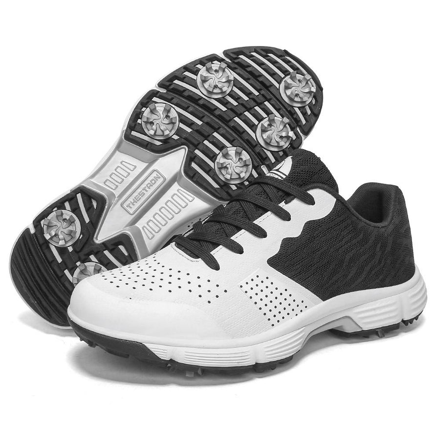 THESTRON Men Golf Shoes Waterproof Casual white and black 14