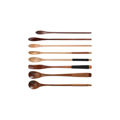 YF JY Wooden Spoon Japanese Style Long Handle... 20*3cm log color
