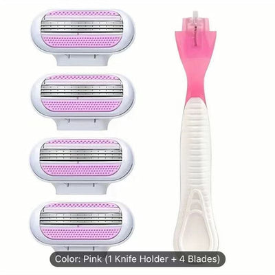 Jiyun Manual Shaving Razor 3 Layer Blade Blue 1 tool holder 8 tool head