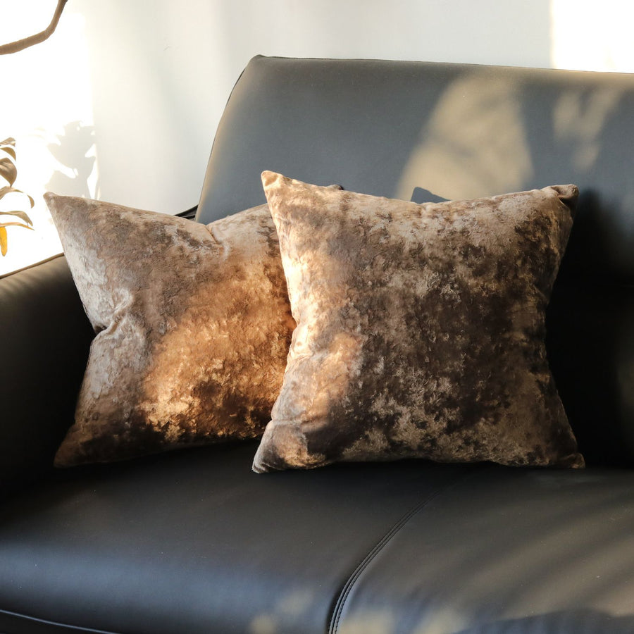 Ice Velvet Pillow Cover Polyester Solid Color 30x50cm Light Brown 30*50cm without pillow core