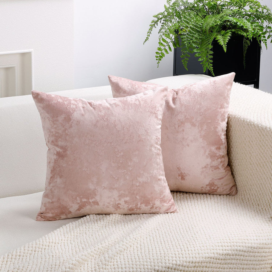 Ice Velvet Pillow Cover Polyester Solid Color 30x50cm Light Pink 30*50cm without pillow core