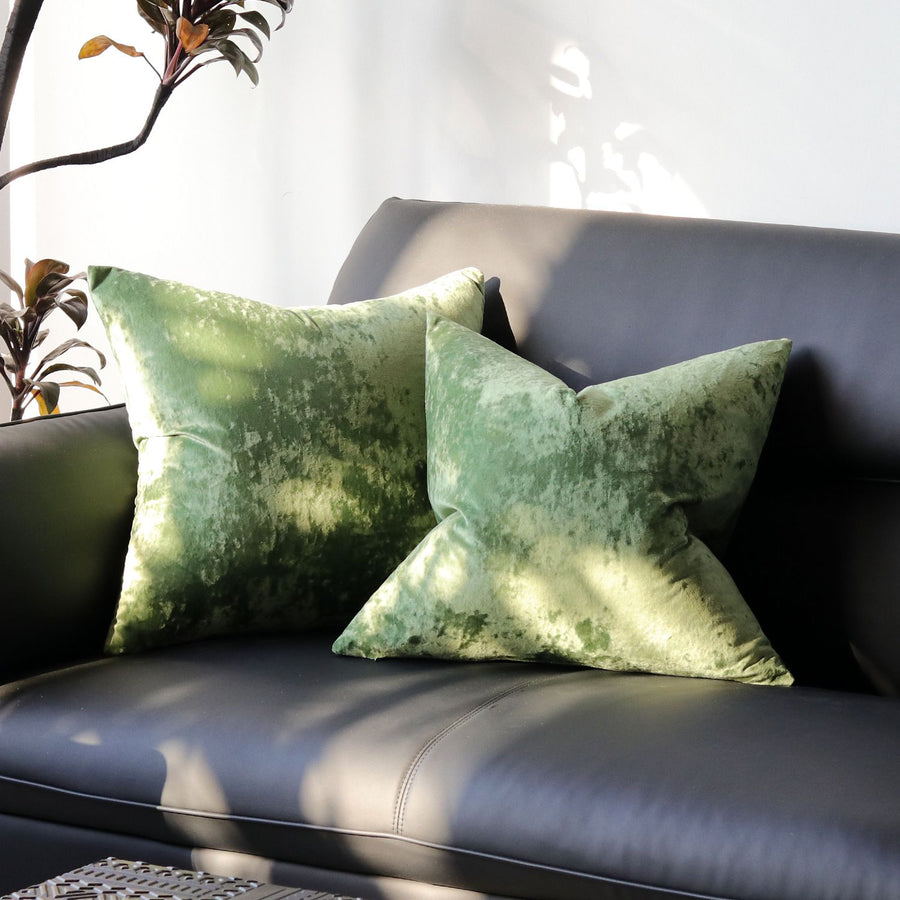 Ice Velvet Pillow Cover Polyester Solid Color 30x50cm Grass Green 50*50cm without pillow core