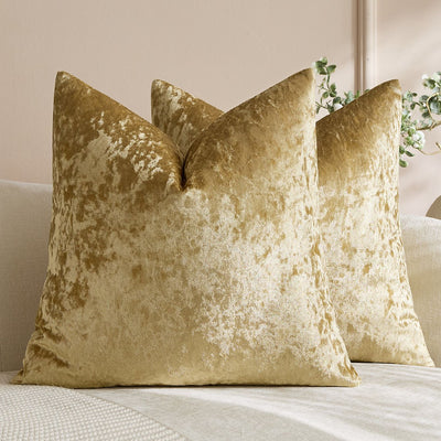 Ice Velvet Pillow Cover Polyester Solid Color 30x50cm Golden 60*60cm without pillow core