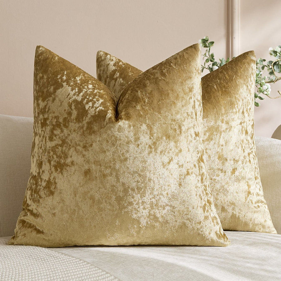 Ice Velvet Pillow Cover Polyester Solid Color 30x50cm Golden 60*60cm without pillow core