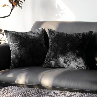 Ice Velvet Pillow Cover Polyester Solid Color 30x50cm Black 60*60cm without pillow core