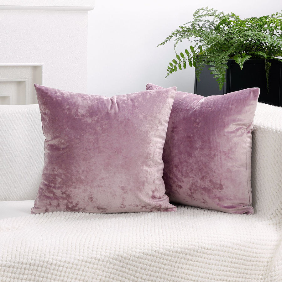 Ice Velvet Pillow Cover Polyester Solid Color 30x50cm Light Purple 45*45cm without pillow core