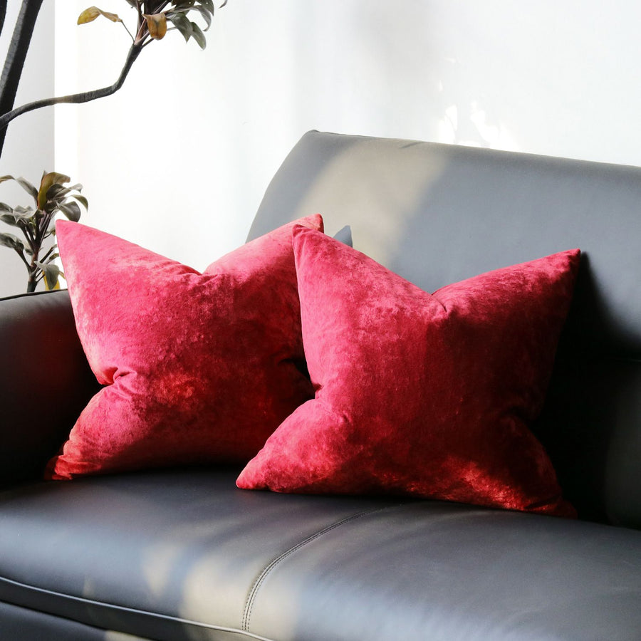 Ice Velvet Pillow Cover Polyester Solid Color 30x50cm Red 45*45cm without pillow core