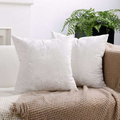 Ice Velvet Pillow Cover Polyester Solid Color 30x50cm White 45*45cm without pillow core