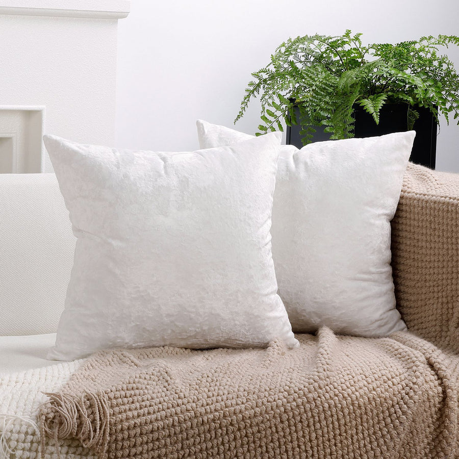 Ice Velvet Pillow Cover Polyester Solid Color 30x50cm White 45*45cm without pillow core