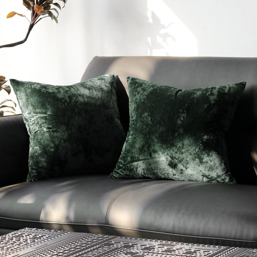 Ice Velvet Pillow Cover Polyester Solid Color 30x50cm Dark Green 40*40cm without pillow core