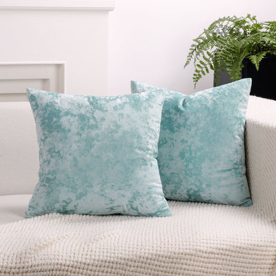 Ice Velvet Pillow Cover Polyester Solid Color 30x50cm Mint Blue 40*40cm without pillow core