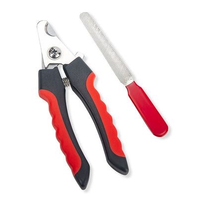 Stainless Steel Pet Nail Clippers for Dogs and Cats Large paper card packaging Red and Black
