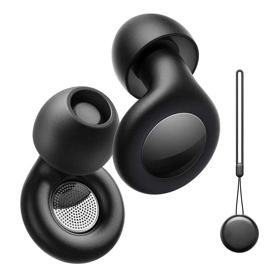 Silicone Earplugs Noise Reduction 28dB Sleep Waterproof Glossy noise-cancelling earplugs black + long silicone cord