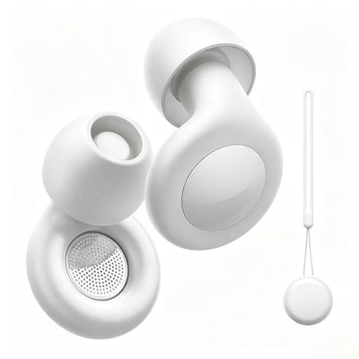 Silicone Earplugs Noise Reduction 28dB Sleep Waterproof Glossy noise-cancelling earplugs white + long silicone cord