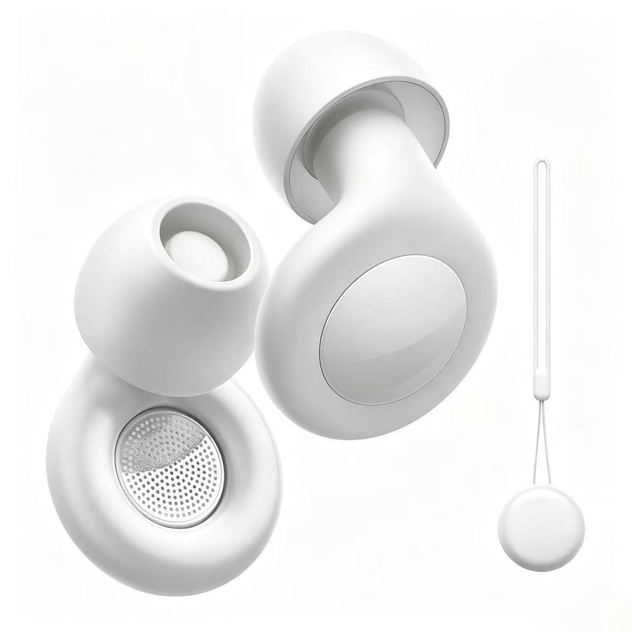 Silicone Earplugs Noise Reduction 28dB Sleep Waterproof Glossy noise-cancelling earplugs white + long silicone cord
