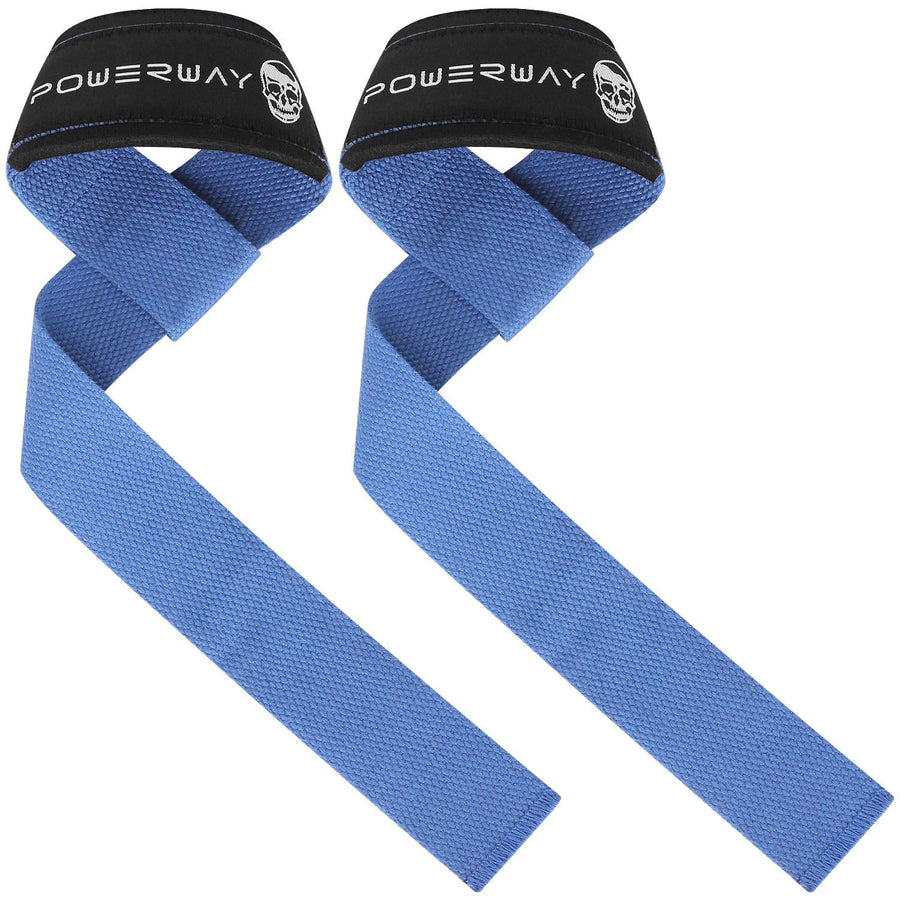 Deadlift Wrist Lifting Straps 2Pc Neoprene Cushion Blue