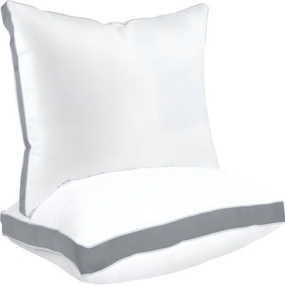 Sleep talk Pillow White Fiber Neck Support Standard Grey King (Pack of 4)36×18in，91×46cm，6940 g